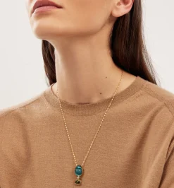 Big Gola necklace with tourmaline