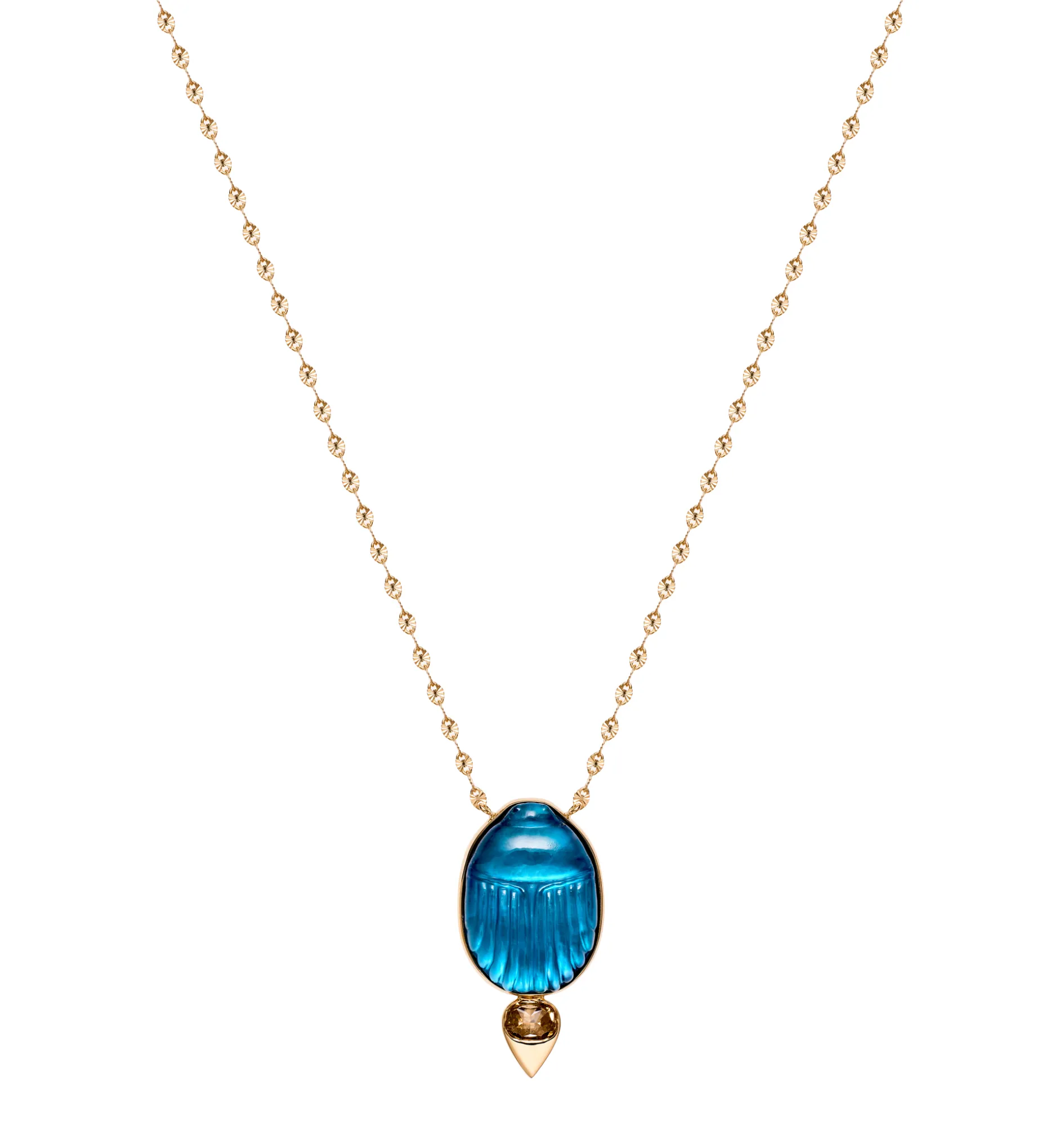 Big Luna necklace with brown diamond