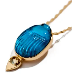 Big Luna necklace with brown diamond