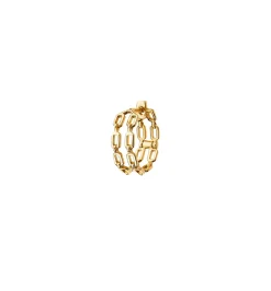 Extra small double chain earring