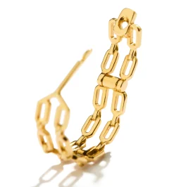 Extra small double chain earring
