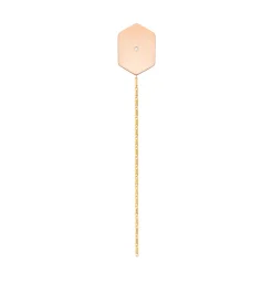 Hexagon diamond pink earring