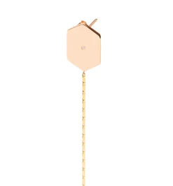 Hexagon diamond pink earring