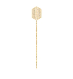 Hexagon diamond yellow earring