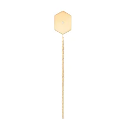 Hexagon diamond yellow earring