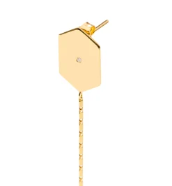 Hexagon diamond yellow earring