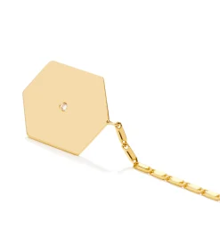 Hexagon diamond yellow earring