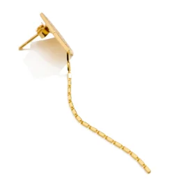 Hexagon diamond yellow earring