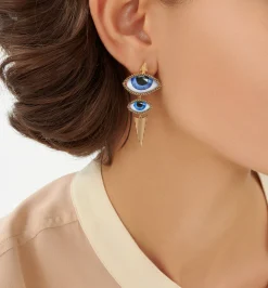 Isida Grand et Petit Bleu diamond earrings