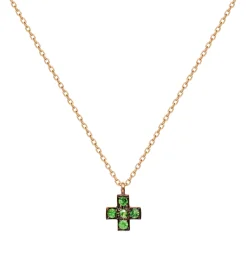 Miny Tsavorite Cross necklace