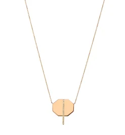 Octagon diamond line necklace