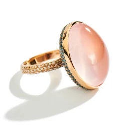 Pink quartz ring