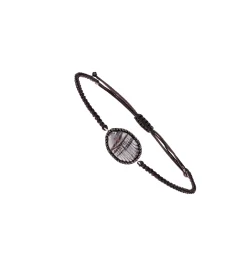 Small Andrea macrame diamond men's bracelet