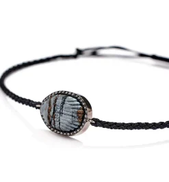 Small Andrea macrame diamond men's bracelet