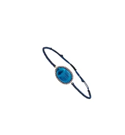 Small Luna diamond macrame men's bracelet